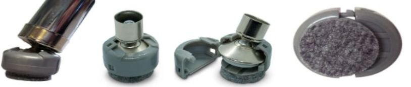 School chair glide components shown in detail